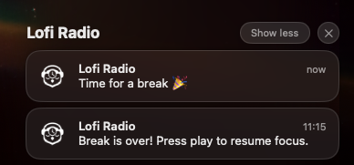 Lofi Radio Notifications